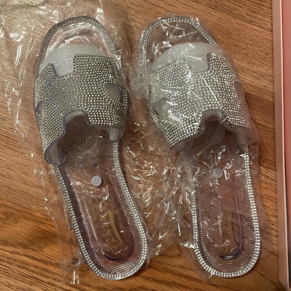Rhinestone jelly sandals
